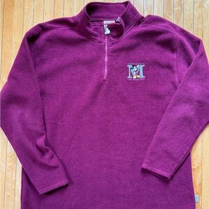 VTG 1990s MICKEY INC Disney World Quarter Zip Pullover Fleece Adult Size. L